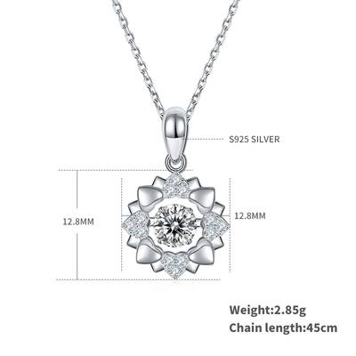 Dancing Joy 0.5ct D Color Moissanite Necklace in S925 Silver Platinum Plated
